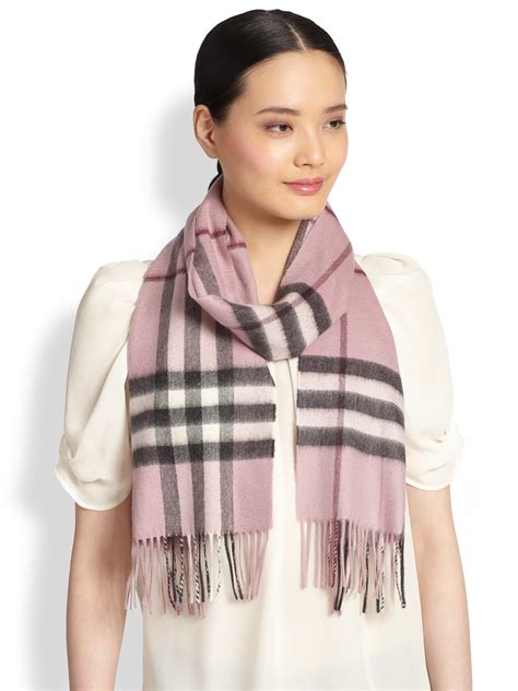 burberry pink plaid cashmere scarf.